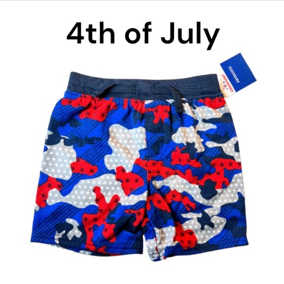 NWT Toddler Boys Red White & Blue Camouflage Stars Patriotic Shorts Size 2T - Picture 1 of 7